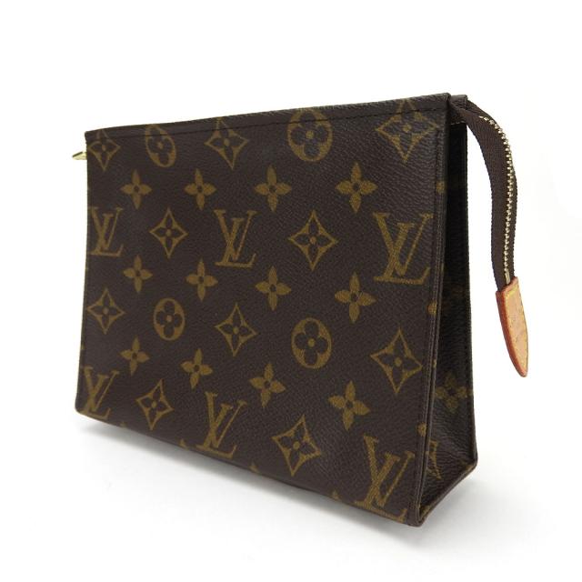 中古 ルイ・ヴィトン 化粧ポーチ ポッシュトワレット19 M47544 ブラウン コスメ メイク レディース 女性 LOUIS VUITTON_1