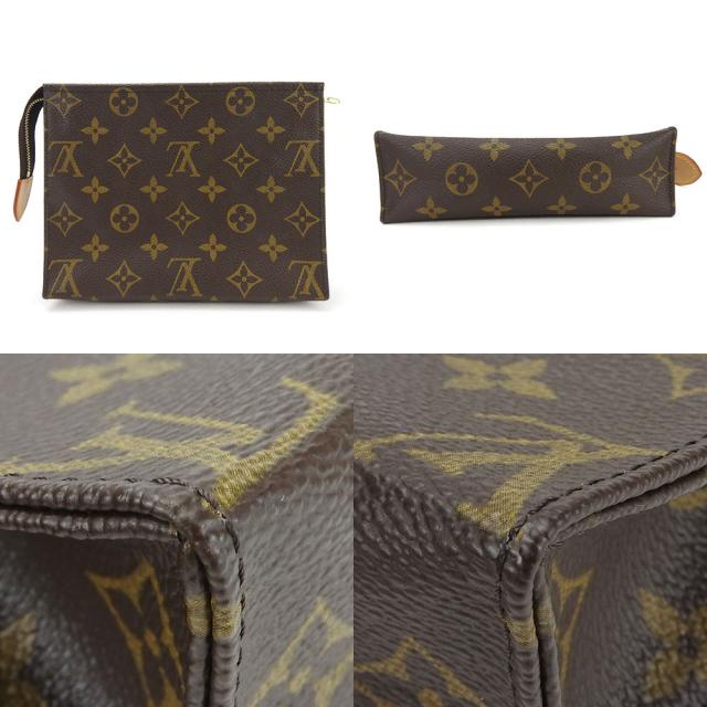 中古 ルイ・ヴィトン 化粧ポーチ ポッシュトワレット19 M47544 ブラウン コスメ メイク レディース 女性 LOUIS VUITTON_3
