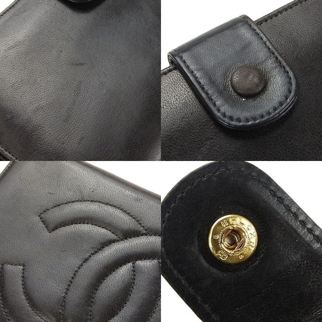 中古 シャネル 長財布 ココマーク ラムスキン ブラック - 二つ折り