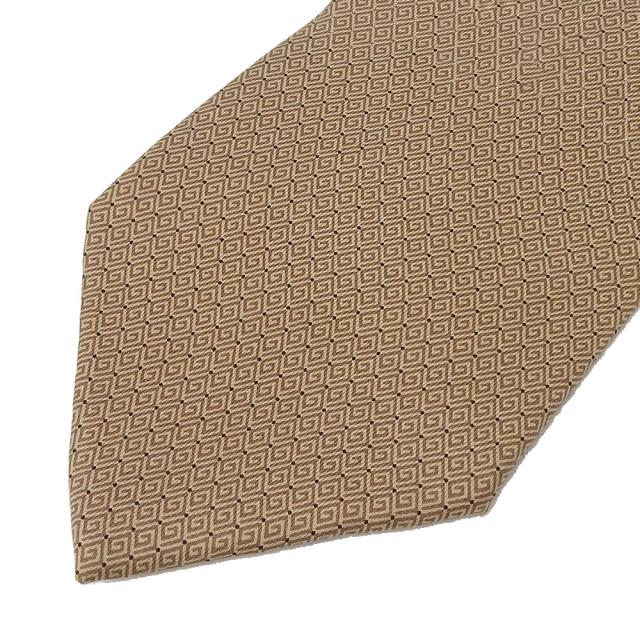 中古 グッチ ネクタイ シルク ブラウン ゴールド系 イタリア製 紳士 GG