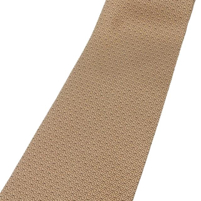 中古 グッチ ネクタイ シルク ブラウン ゴールド系 イタリア製 紳士 GG