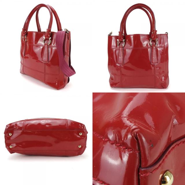 中古 サルヴァトーレフェラガモ ハンドバッグ EY-21 7470 エナメル