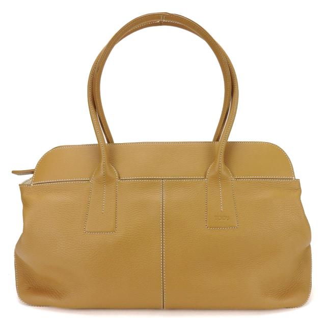 中古 トッズ トートバッグ レザー ベージュ シルバー金具 肩掛け シンプル レディース 女性 TOD’S 中古 トッズ トートバッグ レザー ベージュ シルバー金具 肩掛け