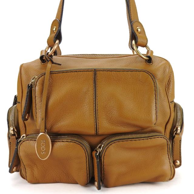 美品✨️ トッズ モカシーノ トートバッグ ハンドバッグ キャメル ステッチ 美品✨️ トッズ モカシーノ トートバッグ ハンドバッグ
