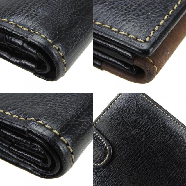 中古 ロエベ 二つ折り財布 ベラスケス レザー ブラック ブラウン