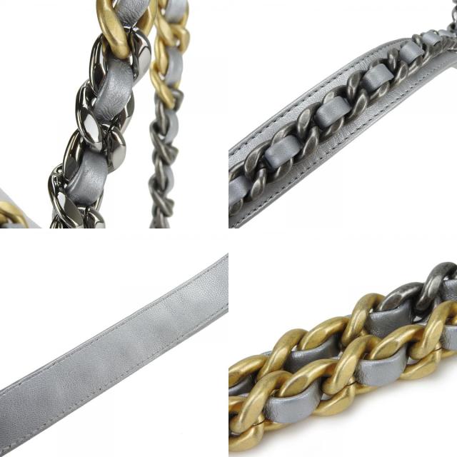 中古 シャネル ショルダーバッグ シャネル19 AS1160 ココマーク マトラッセ レザー シルバー ゴールド金具 2WAYハンド チェーン 30番台 レディース 女性 CHANEL 中古 シャネル ショルダーバッグ シャネル19 AS1160 ココマーク