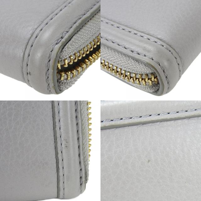 中古 トリーバーチ 長財布 レザー マーキュリーグレー ゴールド