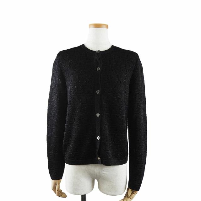 FENDI - 【中古】 フェンディ カーディガン ブラック 長袖 レディース 女性 FENDI フェンディ カーディガン 黒 FENDI - 【中古】 フェンディ