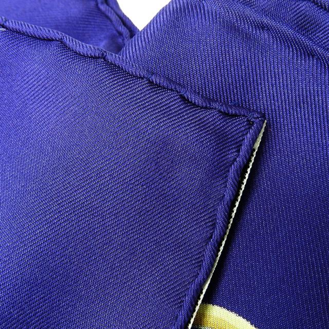 中古 エルメス スカーフ カレ90 シルク パープル系 ベルフラワー