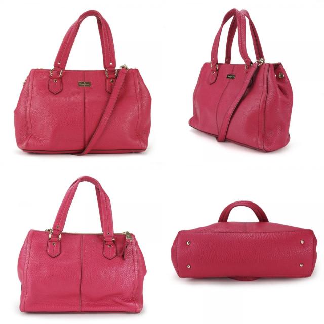 中古 コールハーン ハンドバッグ レザー ピンク ゴールド金具 2WAY  