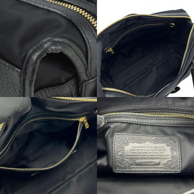 中古 ハンティングワールド ハンドバッグ ナイロン レザー ブラック