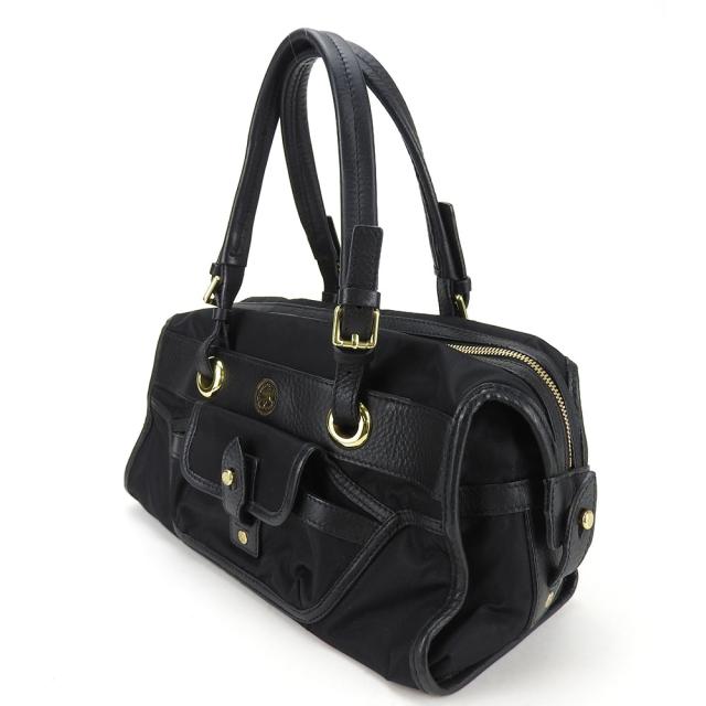 中古 ハンティングワールド ハンドバッグ ナイロン レザー ブラック ゴールド金具 カジュアル 普段使い 肩掛け レディース 女性 HUNTING WORLD 中古 ハンティングワールド ハンドバッグ ナイロン レザー ブラック