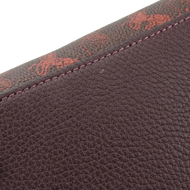 中古 コーチ トートバッグ 89143 ホース＆キャリッジ コーティングキャンバス レザー キャンバス ボルドー レッド ブラウン ゴールド金具 2WAY ショルダー レディース 女性 COACH_5