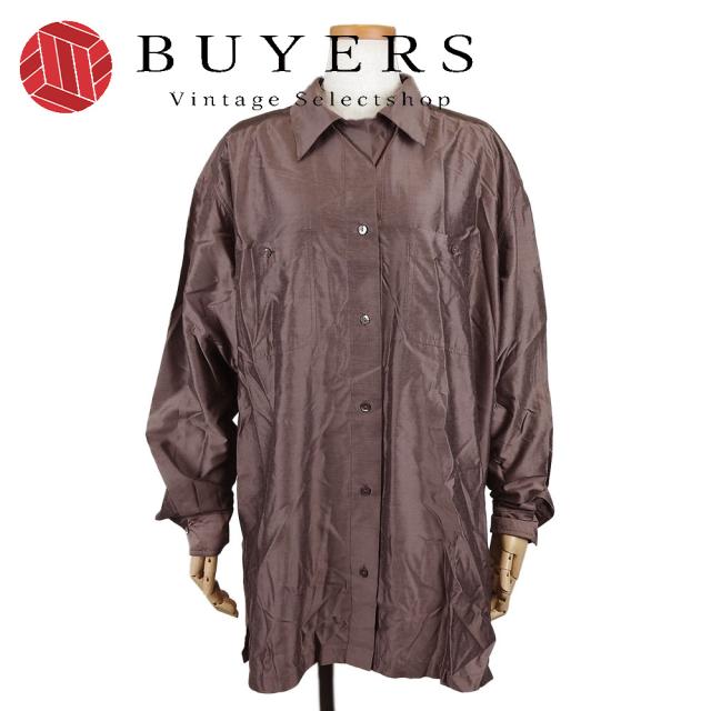 中古 マックスマーラ 長袖シャツ L レーヨン シルク ライトブラウン ウィークエンド WEEKEND レディース 女性 MAX MARA