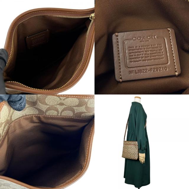 中古 コーチ ショルダーバッグ F29210 シグネチャー PVC レザー