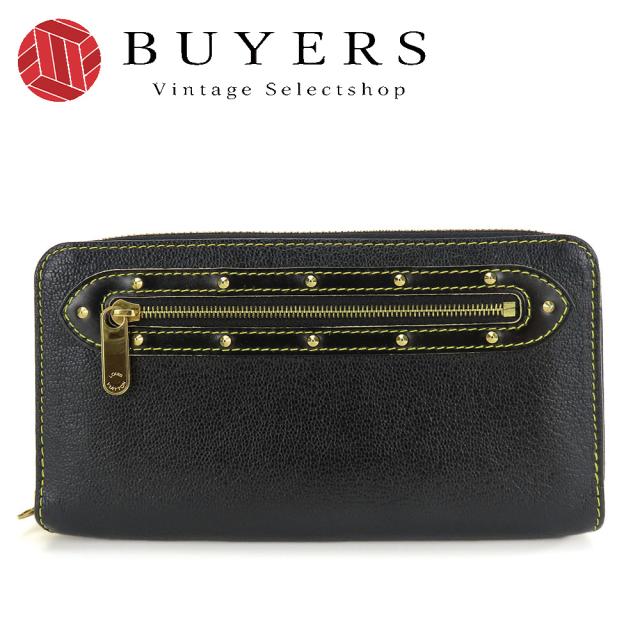 プラダ PRADA ブラックレザー長財布 ゴールドファスナー ブラック