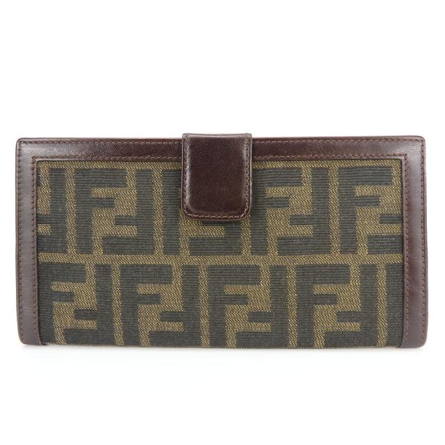 【極美品】FENDI 三つ折り財布　ズッカ　キャンバス FENDI □極美品□ フェンディ ズッカ柄 キャンバス 三つ折り