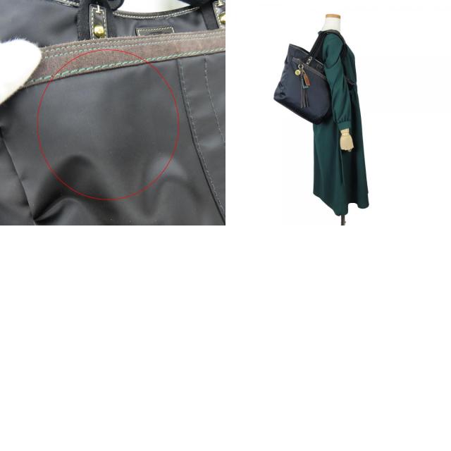 中古 コーチ トートバッグ 10101 ナイロン ブラック ゴールド金具