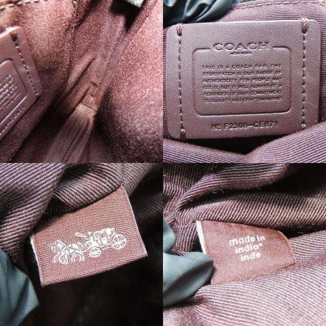 中古 コーチ ショルダーバッグ CE871 レザー ブラック ゴールド金具