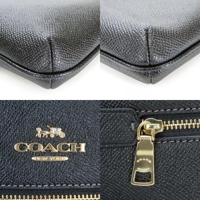 中古 コーチ ショルダーバッグ CE871 レザー ブラック ゴールド金具