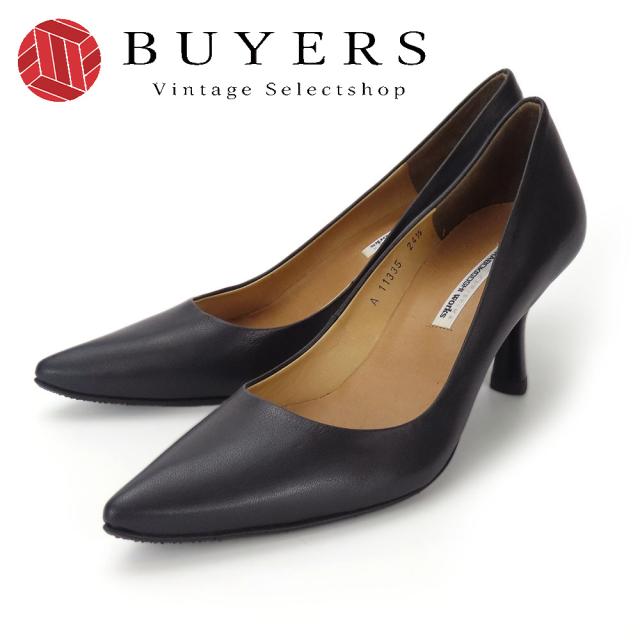 中古 ラボキゴシワークス パンプス 24 1/2 レザー ブラック JPサイズ約24.5cm ヒール約7.5cm シューズ 靴 レディース 女性 RABOKIGOSHI Worksの通販は 5,584円