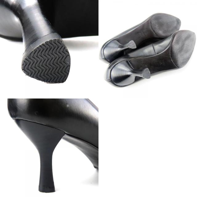 中古 ラボキゴシワークス パンプス 24 1/2 レザー ブラック JPサイズ約