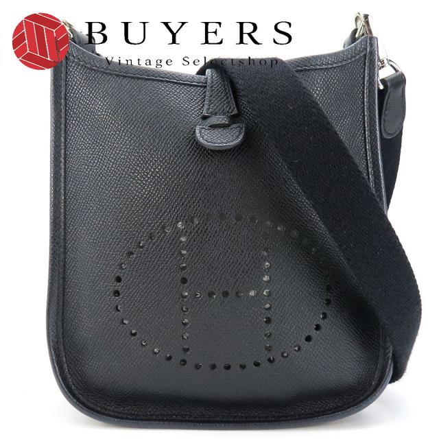 中古 エルメス ショルダーバッグ エヴリンTPM ヴォーエプソン ブラック シルバー金具 16 X刻印 斜め掛け ポシェット レディース 女性 HERMES