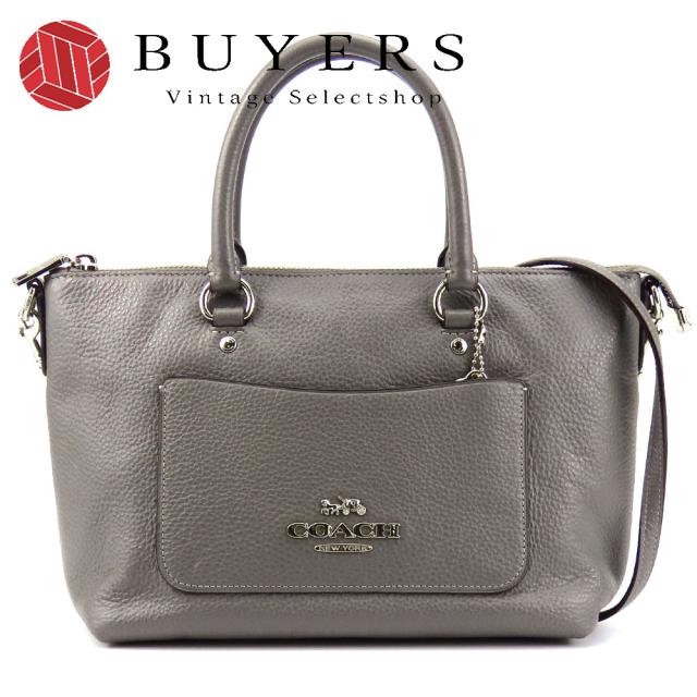 中古 コーチ ハンドバッグ F31466 レザー グレー シルバー金具 2WAY ショルダー レディース 女性 COACH