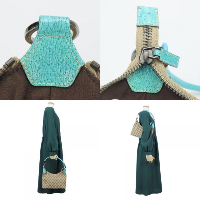 中古 グッチ ショルダーバッグ 115002 GGキャンバス レザー ベージュ