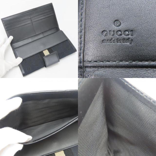 中古 グッチ 長財布 035.0416.2180 ウェブライン GGキャンバス ブラック 二つ折り 定番 レディース メンズ GUCCI_6
