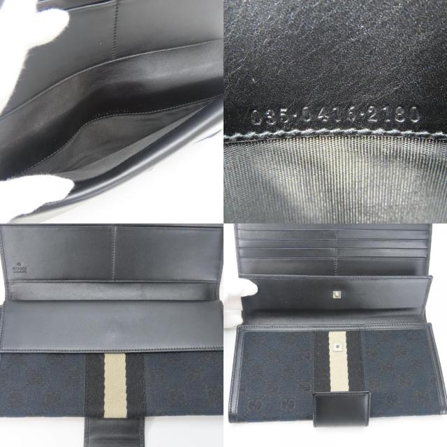 中古 グッチ 長財布 035.0416.2180 ウェブライン GGキャンバス ブラック 二つ折り 定番 レディース メンズ GUCCI_7