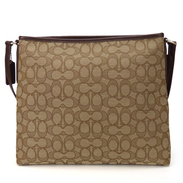 【美品】コーチ ショルダーバッグ シグネチャー キャンバス レザー ブラウン COACH ショルダーバッグ ブラウン キャンバス/レザー 【公式通販】