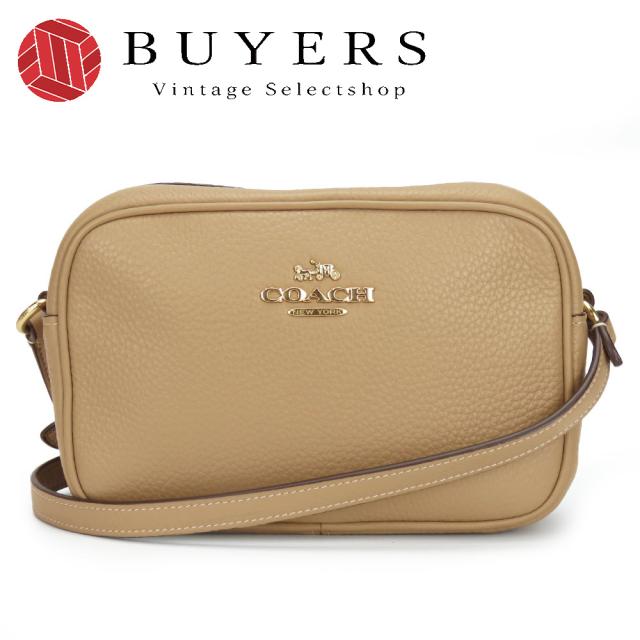 中古 コーチ ショルダーバッグ CQ875 ミニ ジェイミー カメラバッグ レザー ベージュ ゴールド金具 ポシェット 斜め掛け シンプル レディース 女性 COACH