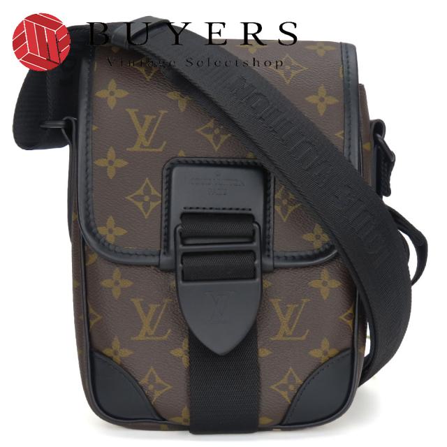 中古 ルイ・ヴィトン ショルダーバッグ アーチー・メッセンジャー M46442 モノグラムマカサー ブラウン ブラック 斜め掛け カジュアル おしゃれ メンズ 男性 LOUIS VUITTON