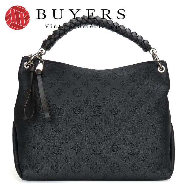 中古 ルイ・ヴィトン ショルダーバッグ ボーヴル・ホーボー M56073 モノグラムマヒナ ブラック ブラウン シルバー金具 チャーム付き 2WAY ショルダー レディース 女性 LOUIS VUITTON