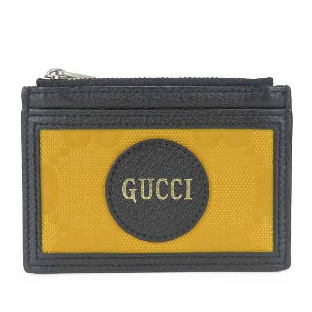 中古 グッチ コインケース 625583 オフザグリッド レザー GGナイロン イエロー ブラック シルバー金具 カードケース 小物 普段使い レディース 女性 GUCCI_1