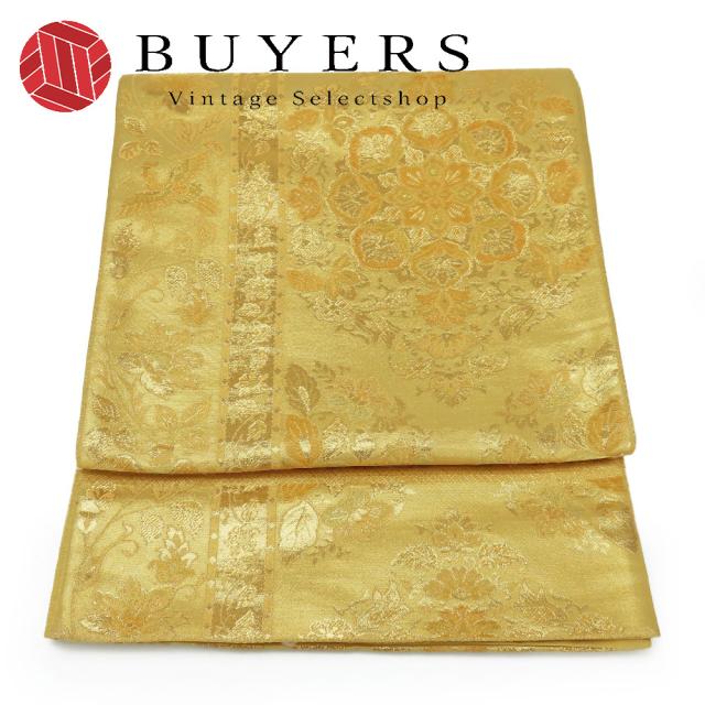 中古 袋帯 正絹(金銀糸除く) ゴールド 留袖 礼装 和装 呉服 和服  