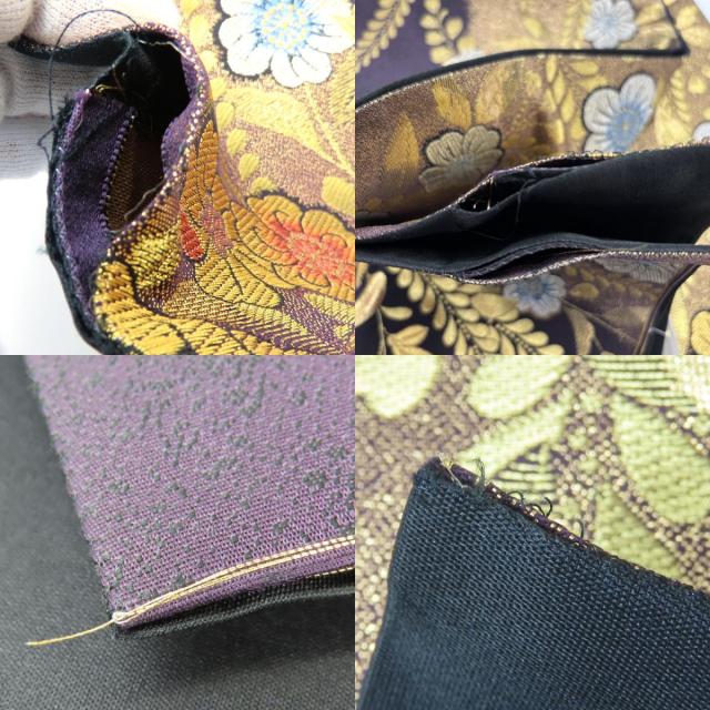 中古 袋帯 正絹(金銀糸除く) パープル ゴールド 振袖 訪問着 和装 呉服