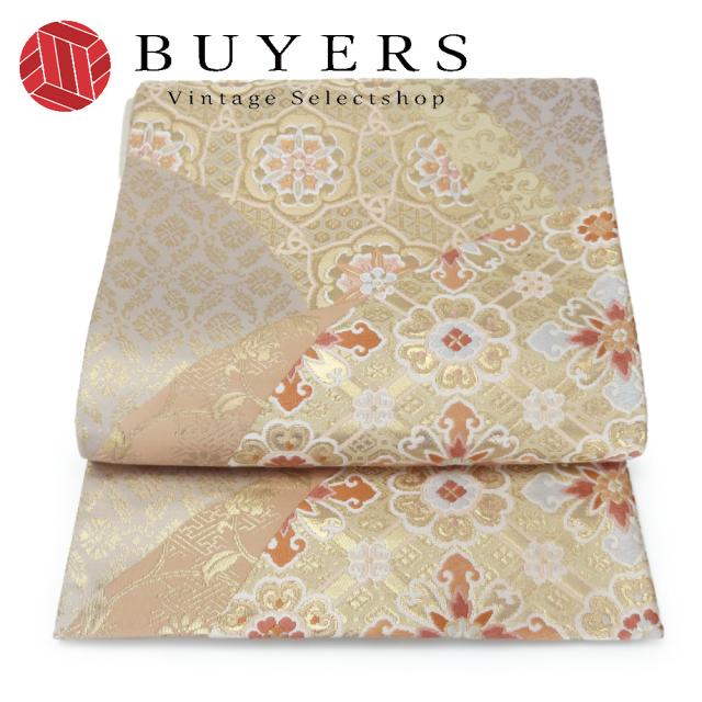 中古】 袋帯 正絹(金銀糸除く) ゴールド 和装 呉服 和服 きもの