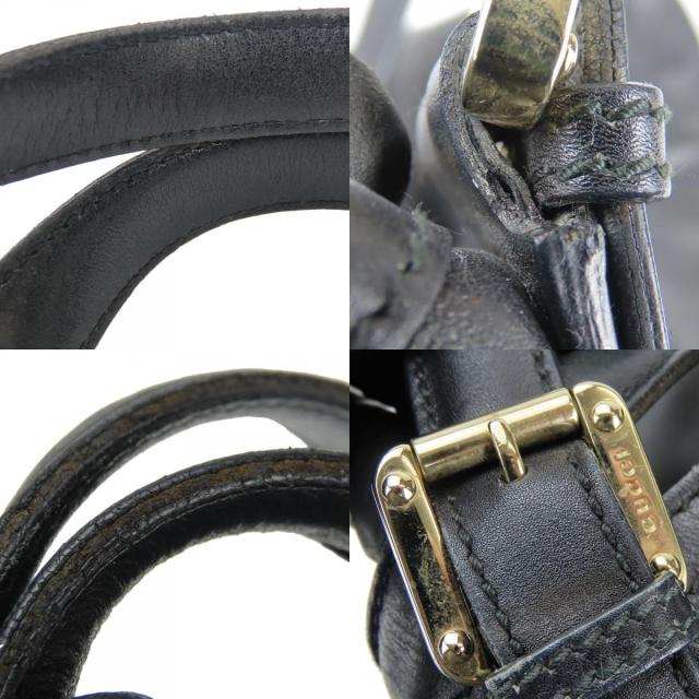 中古 グッチ トートバッグ ニューブリット ダブルG 162094 インターロッキング レザー ブラック ゴールド金具 肩掛け 普段使い GG レディース 女性 GUCCI トートバッグ