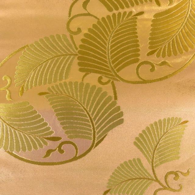 中古 袋帯 正絹 ゴールド ピンク 葉柄 和装 呉服 和服 きもの レディース 女性 中古 袋帯 正絹 ゴールド ピンク 葉柄 和装 呉服 和服 きもの