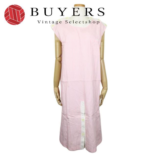 中古 クリスチャンディオール ワンピース L 綿 ピンク ホワイト ストライプ アパレル レディース 女性 Christian Dior