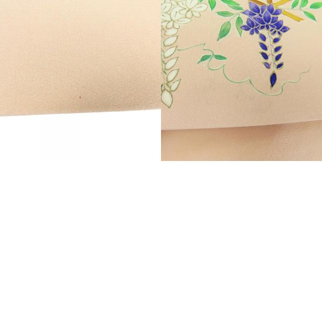 中古 名古屋帯 九寸 正絹 ピンク 名古屋仕立て 花柄 和装 呉服 和服