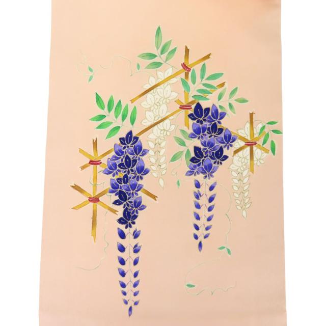 中古 名古屋帯 九寸 正絹 ピンク 名古屋仕立て 花柄 和装 呉服 和服