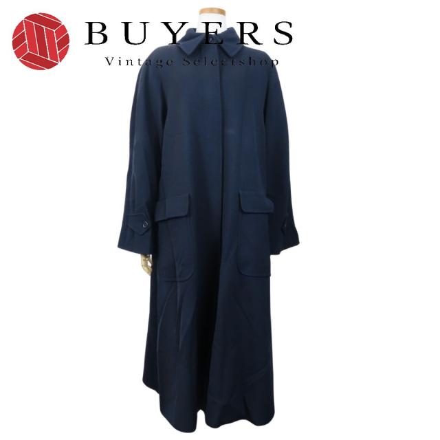 中古 マックスマーラ ステンカラーコート JI40 ウール キュプラ アセテート ブラック ロングコート アパレル レディース 女性 MAX MARA