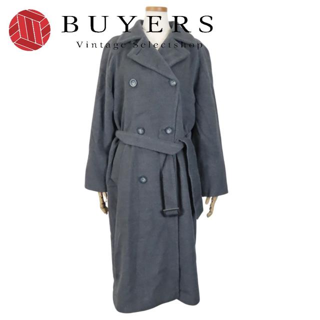 中古 マックスマーラ トレンチコート JI36 ウール カシミヤ レーヨン ダークグレー ロングコート 上品 アパレル レディース 女性 MAX MARA