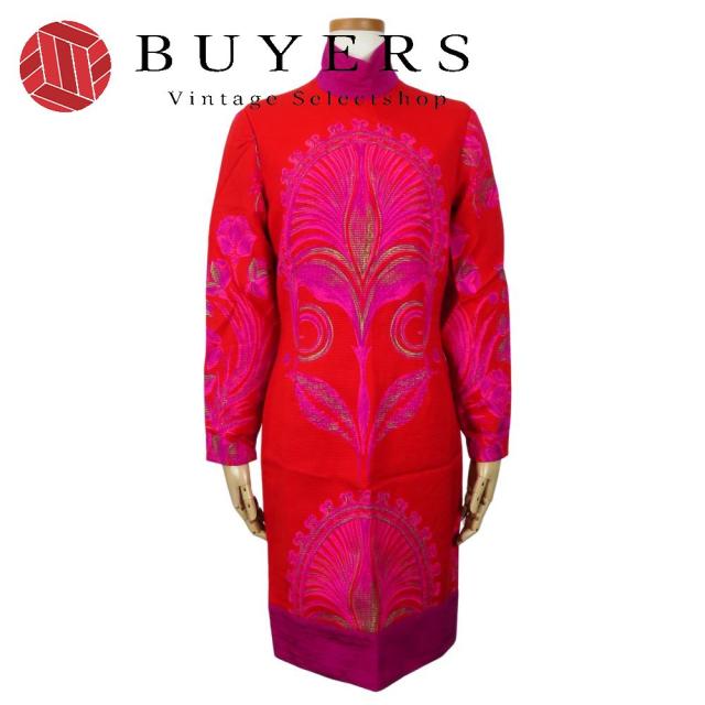 中古 ジャンニ・ヴェルサーチ ドレス 38 ウール シルク レッド