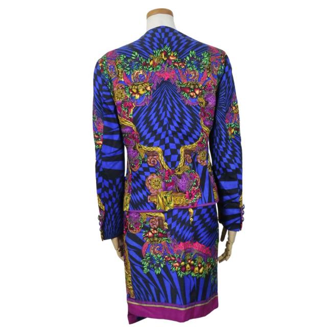 中古 ジャンニ・ヴェルサーチ セットアップ 総柄 スーツ 38 4 ウール  