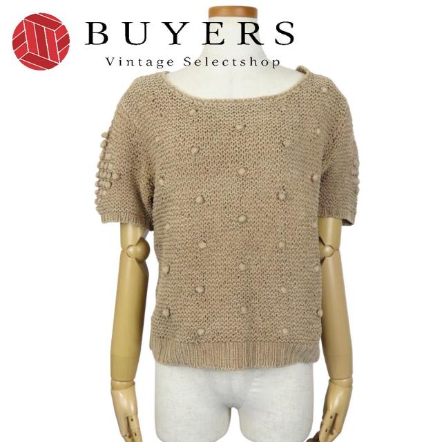 中古 クリスチャンディオール ニット 半袖 ベージュ サマーニット トップス アパレル レディース 女性 Christian Dior