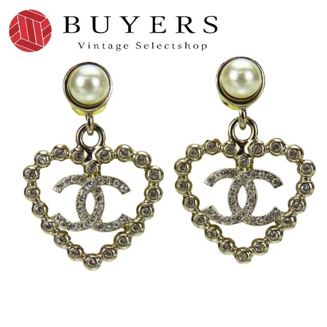 中古 シャネル ピアス ココマーク メタル シルバー ハート